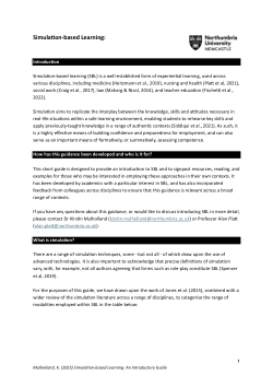 Introduction to Simulation-based Learning