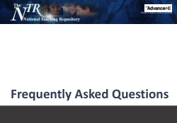 NTR -  Frequently Asked Questions