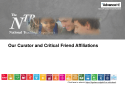 The National Teaching Repository: Our Curator and Critical Friend Affiliations