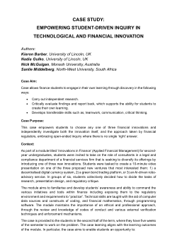 Empowering student-driven inquiry in technological and financial innovation