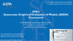 Item - EPA’s Systematic Empirical Evaluation of Models (SEEM) Framework ...