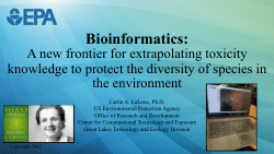 Bioinformatics: A new frontier for extrapolating toxicity knowledge to protect the diversity of species in the environment