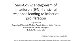 Sars-CoV-2 antagonism of Interferon (IFN)-I antiviral response leading to infection proliferation