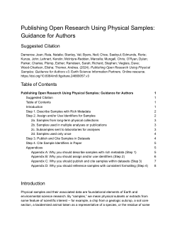 Publishing Open Research Using Physical Samples: Guidance for Authors