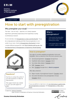 ERIM Preregistration Guidelines