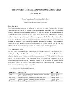 Replication archive Peeters, Szymanski & Tervio (2021) Journal of Law, Economics and Organization