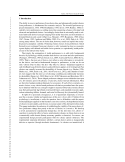 Does choice change preferences? An incentivized test of the mere choice effect - Data set