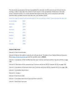 Historical Data: International monthly government bond returns