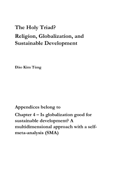 Appendices belong to Chapter 4 – Is globalization good for sustainable development? A multidimensional approach with a self-meta-analysis (SMA)