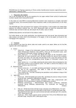 Stimuli, Behavioral, Script and Figure data supporting the study entitled: Brain activity of professional investors signals future stock performance.