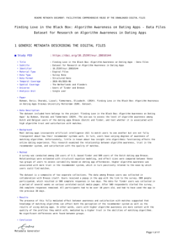 Finding Love in the Black Box: Algorithm Awareness on Dating Apps - Data Files