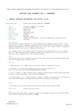 Writing your Academic Bio: A Workbook