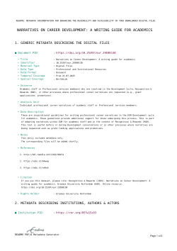 Narratives on Career Development: A writing guide for academics
