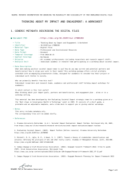 Thinking About my Impact and Engagement: A Worksheet