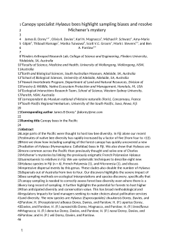 Dataset for canopy specialist <i>Hylaeus</i> bees highlight sampling biases and resolve Michener’s mystery
