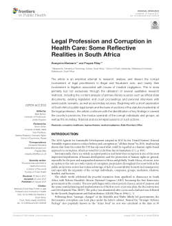 Legal profession and corruption in health care: some reflective realities in South Africa