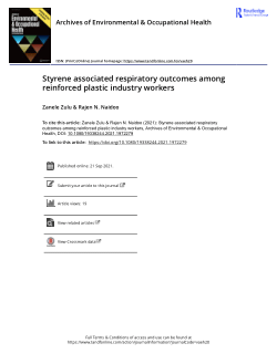 Styrene associated respiratory outcomes among reinforced plastic industry workers