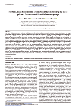 Synthesis, characterisation and optimisation of bulk molecularly imprinted  polymers from nonsteroidal anti-inflammatory drugs