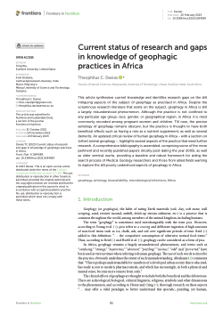 Current status of research and gaps in knowledge of geophagic practices in Africa