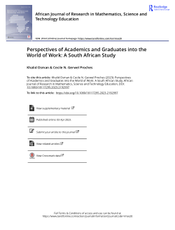 Perspectives of academics and graduates into the world of work: a South African study.