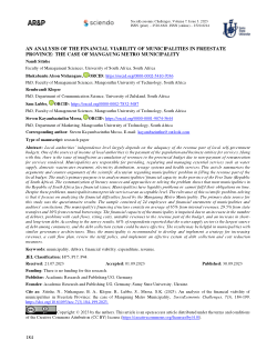 An analysis of the financial viability of municipalities in Freestate Province : the case of Mangaung Metro MunicipalityUntitled Item.