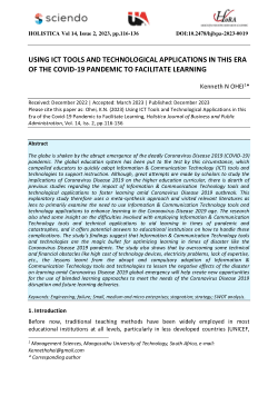 Using ICT tools and technological applications in this Era of the COVID-19 pandemic to facilitate learning.