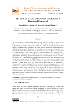 The Problem of data extraction in social media : a theoretical framework.