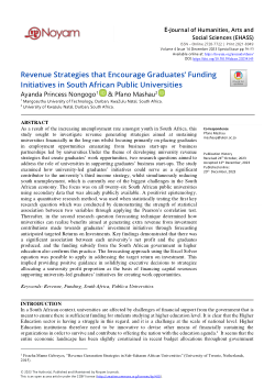 Revenue strategies that encourage graduates’ funding initiatives in South African public universities.