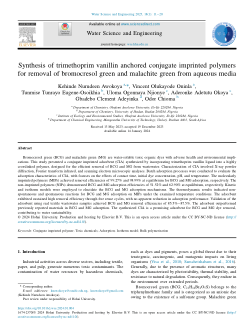 Synthesis of trimethoprim vanillin anchored conjugate imprinted polymers for removal of bromocresol green and malachite green from aqueous media