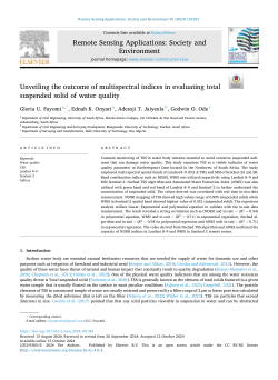 Unveiling the outcome of multispectral indices in evaluating total suspended solid of water quality