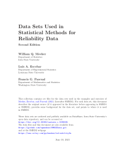 Reliability Data: Destructive Degradation Data