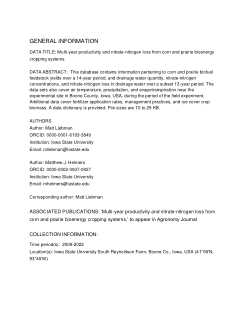 Data for: Multi-year productivity and nitrate-nitrogen loss from corn and prairie bioenergy cropping systems