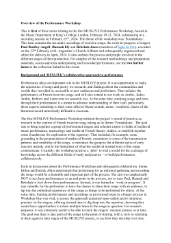 MUSLIVE <b>Performance Workshop One</b> 'Foundations' (February-April, 2024): 1. Audio recordings