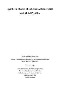 Synthetic Studies of Labelled Antimicrobial and Metal Peptides