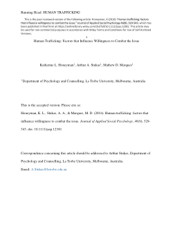 Human trafficking: factors that influence willingness to combat the issue