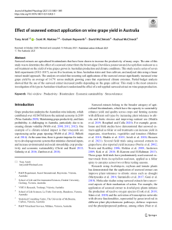 Effect of seaweed extract application on wine grape yield in Australia