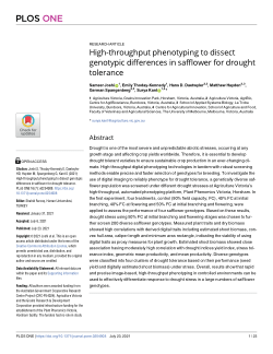 High-throughput phenotyping to dissect genotypic differences in safflower for drought tolerance