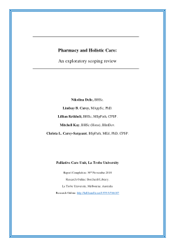 Pharmacy and Holistic Care:  An exploratory scoping review