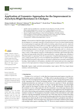 Application of genomics approaches for the improvement in ascochyta blight resistance in chickpea