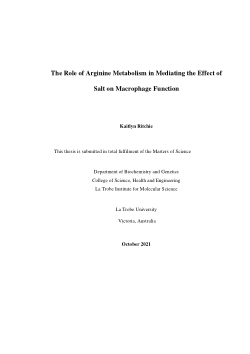 The Role of Arginine Metabolism in Mediating the Effect of Salt on Macrophage Function