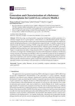Generation and Characterisation of a Reference Transcriptome for Lentil (Lens culinaris Medik.)