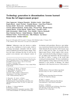 Technology generation to dissemination: lessons learned from the tef improvement project