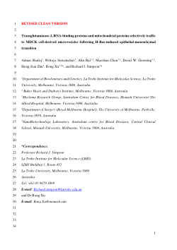 Transglutaminase‐2, RNA‐binding proteins and mitochondrial proteins selectively traffic to MDCK cell‐derived microvesicles following H‐Ras‐induced epithelial‐mesenchymal transition