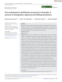 The contemporary distribution of grasses in Australia: A process of immigration, dispersal and shifting dominance