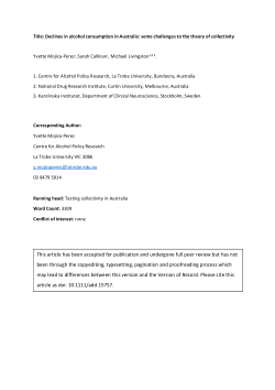 Declines in alcohol consumption in Australia: some challenges to the theory of collectivity