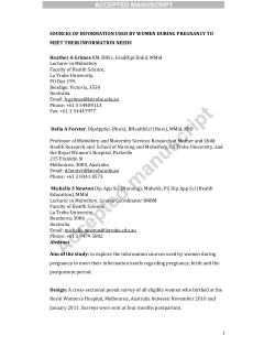 Sources of information used by women during pregnancy to meet their information needs