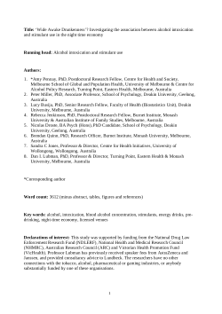 'Wide-awake drunkenness'? Investigating the association between alcohol intoxication and stimulant use in the night-time economy