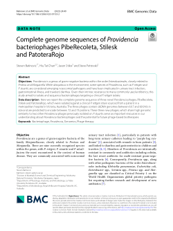Complete genome sequences of Providencia bacteriophages PibeRecoleta, Stilesk and PatoteraRojo