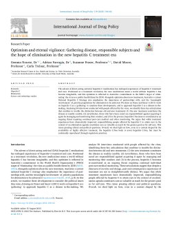 Optimism and eternal vigilance: Gathering disease, responsible subjects and the hope of elimination in the new hepatitis C treatment era