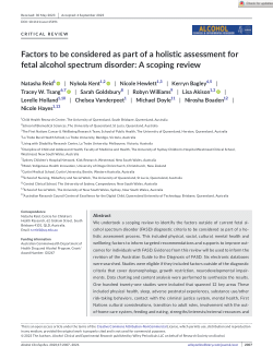 Factors to be considered as part of a holistic assessment for fetal alcohol spectrum disorder: A scoping review